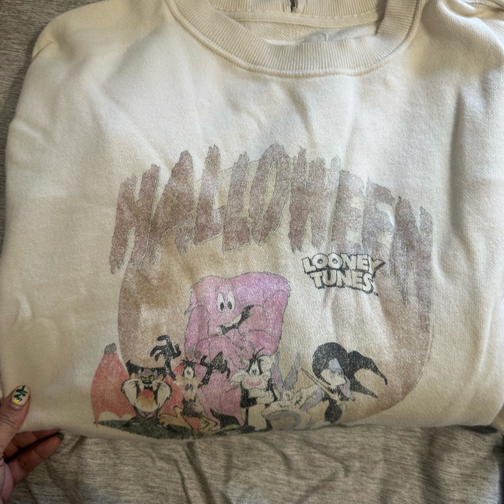 Warner Bros. Looney Tunes Halloween Kids Sweatshirt - Cream